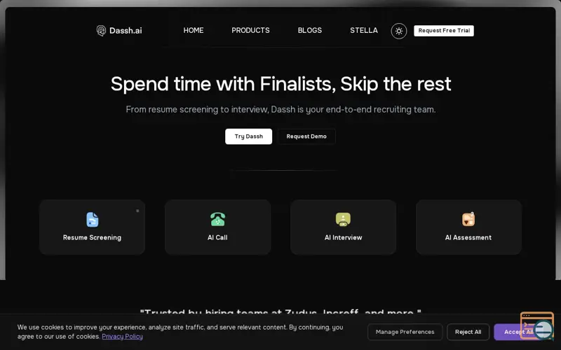 Screenshot of DasshAI, a launch using Storylane