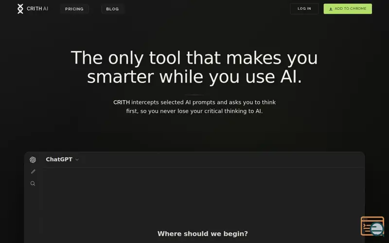 Screenshot of CRITH AI