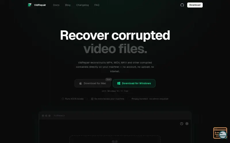 Screenshot of VidRepair