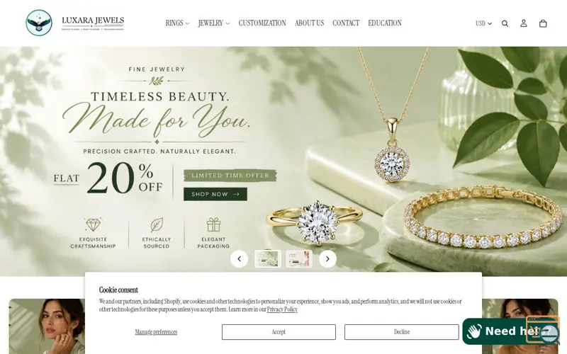 Screenshot of Luxara Jewels