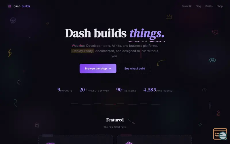 Screenshot of Dash Builds