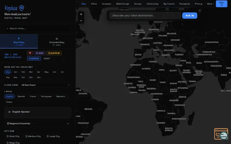 Screenshot of Voyica