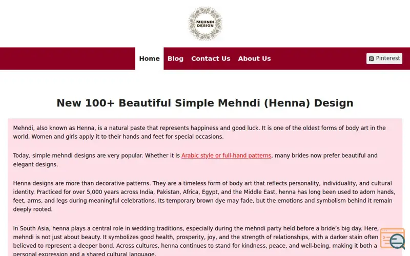 Screenshot of Simple Mehndi Design