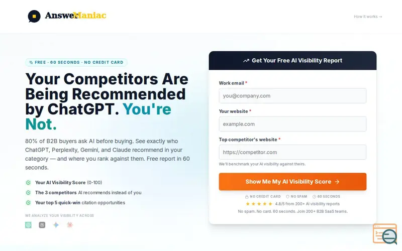 Screenshot of AnswerManiac