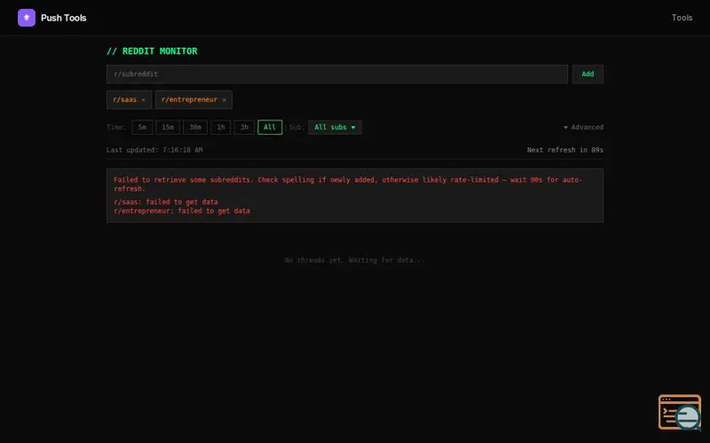 Screenshot of Free Reddit Monitor
