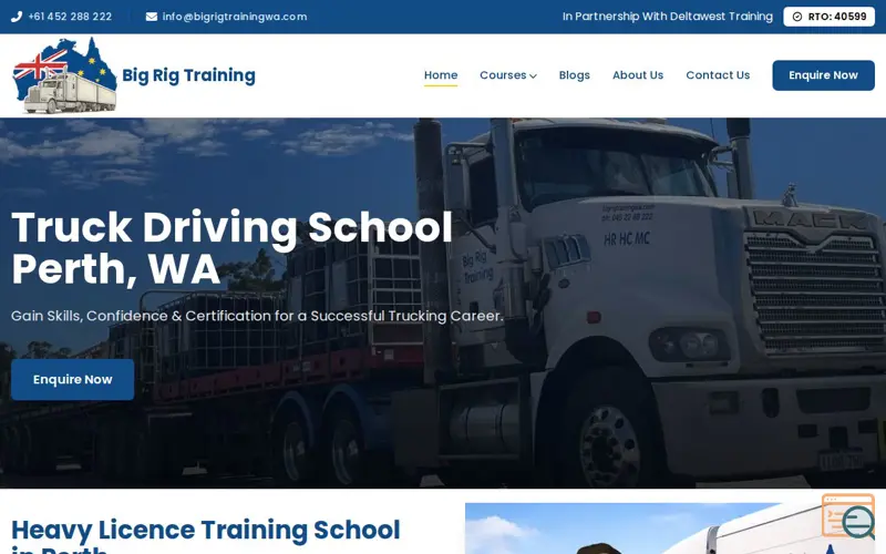 Screenshot of best truck driving school perth