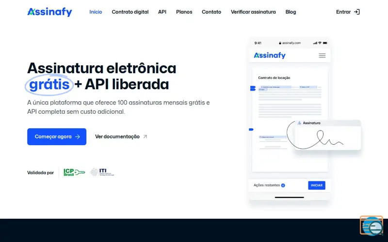 Screenshot of Assinafy, a launch using Facebook Domain Verification