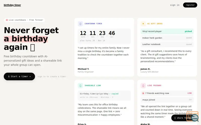 Screenshot of JustWish