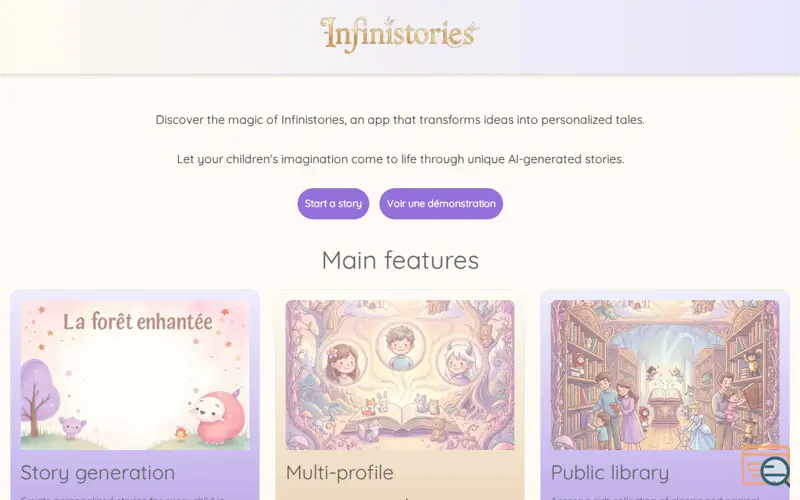 Screenshot of Infinistories