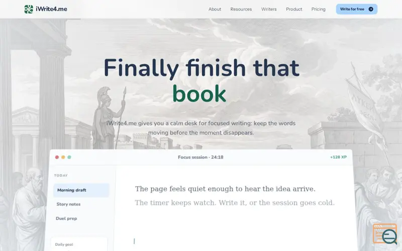 Screenshot of iWrite4.me