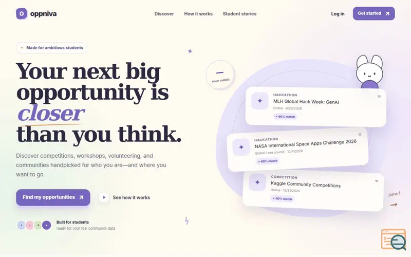 Screenshot of Oppniva — Find your next opportunity