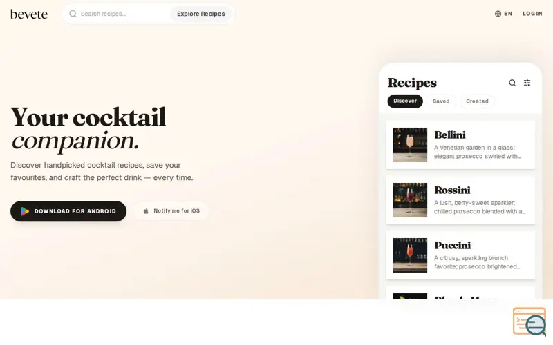 Screenshot of Bevete