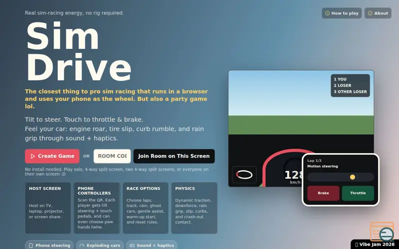 Screenshot of SimDrive
