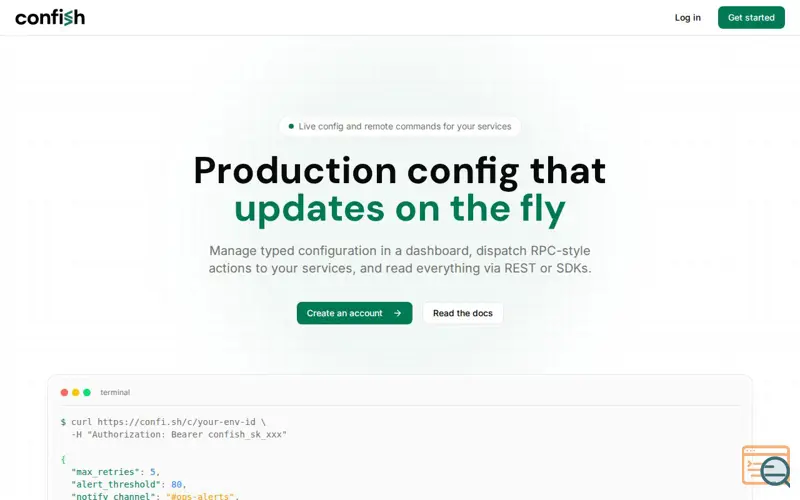 Screenshot of confish