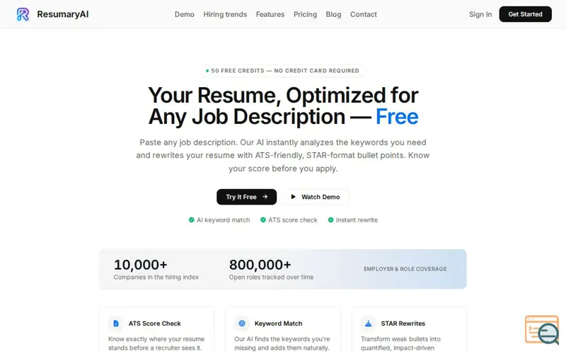 Screenshot of ResumaryAI