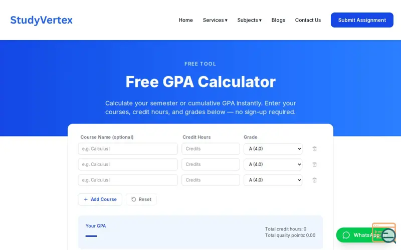 Screenshot of StudyVertex