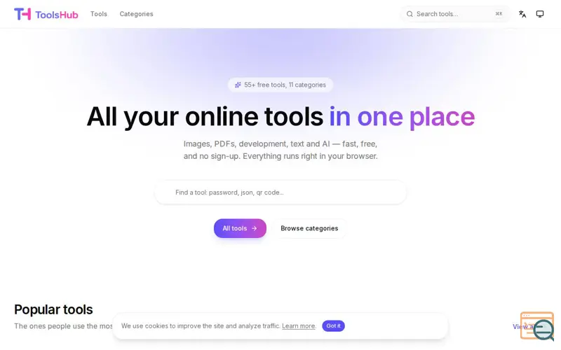 Screenshot of ToolsHub