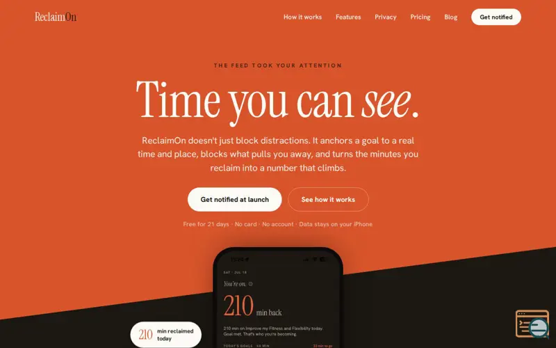 Screenshot of ReclaimOn: Focus and App Blocker