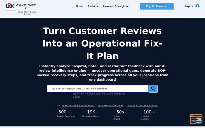 Screenshot of LocationReviewx.com