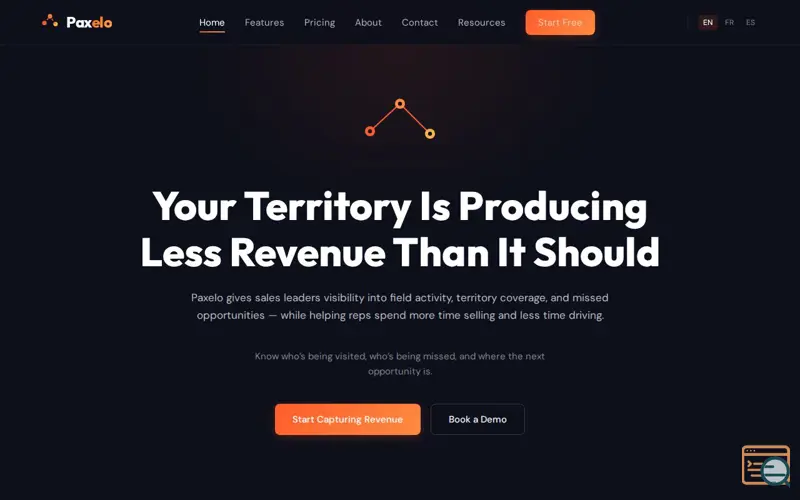 Screenshot of Paxelo — Sales in Motion