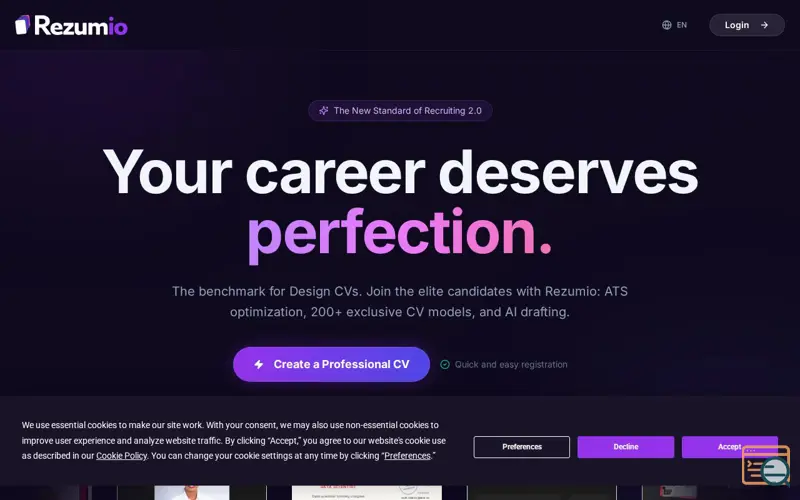 Screenshot of Rezumio