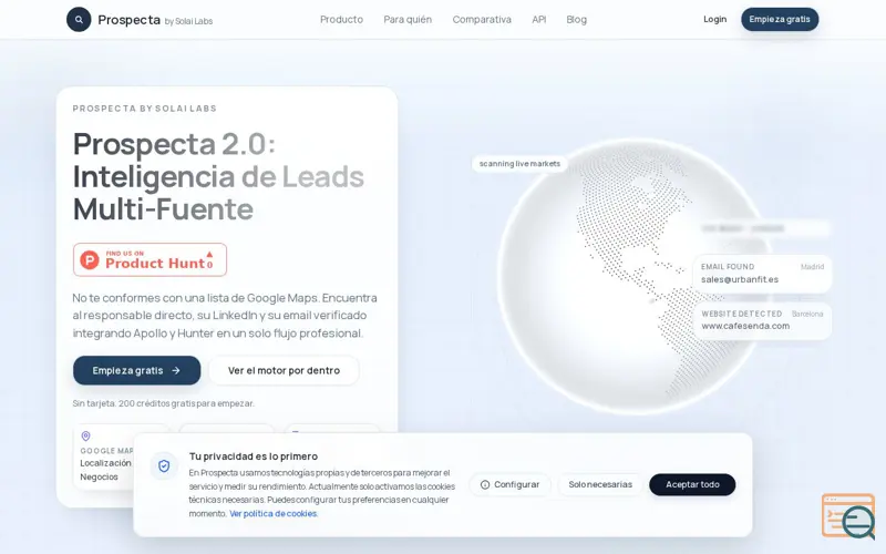 Screenshot of Prospecta by Solai Labs