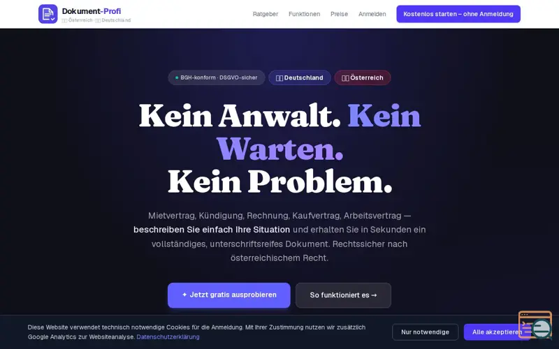 Screenshot of Dokument-Profi