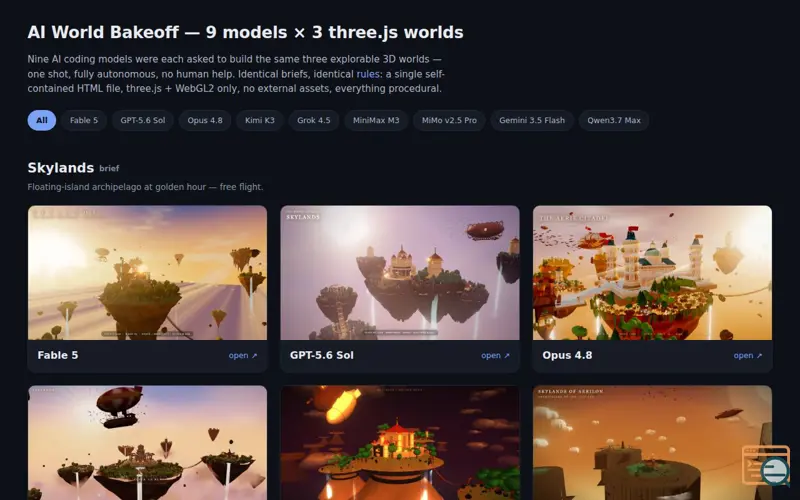Screenshot of AI World Bakeoff