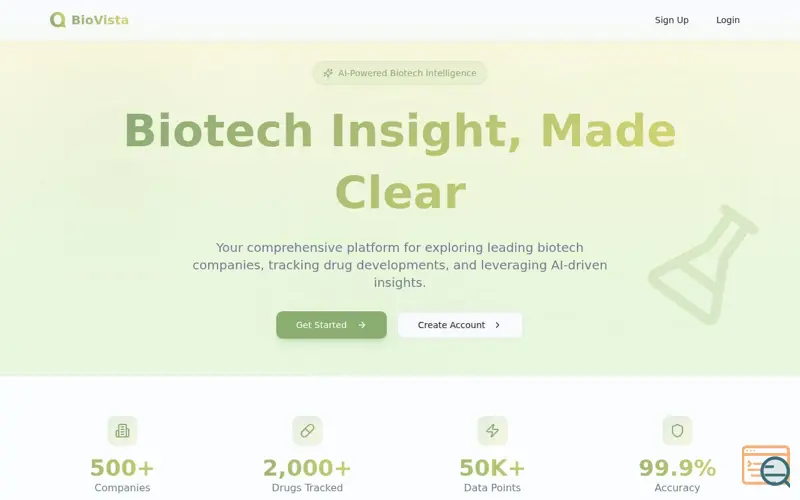 Screenshot of BioVista