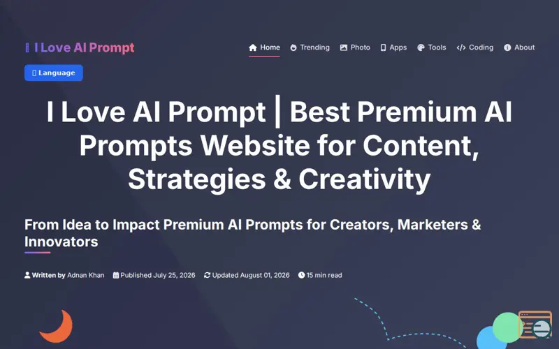 Screenshot of ai prompt library collection website