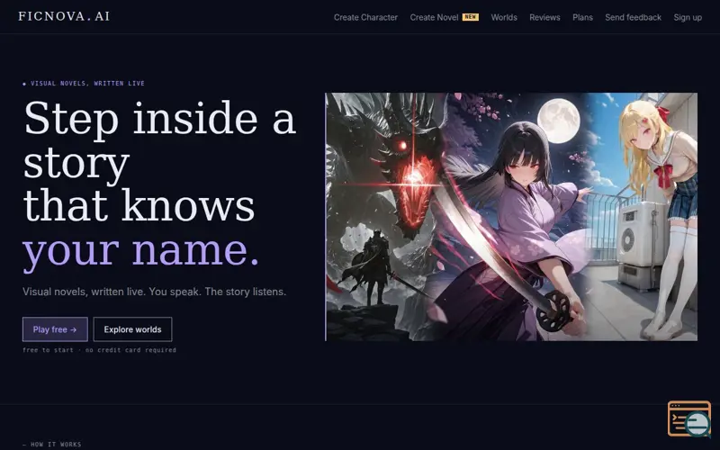 Screenshot of Ficnova AI