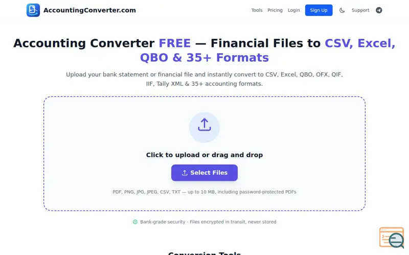 Screenshot of AccountingConverter