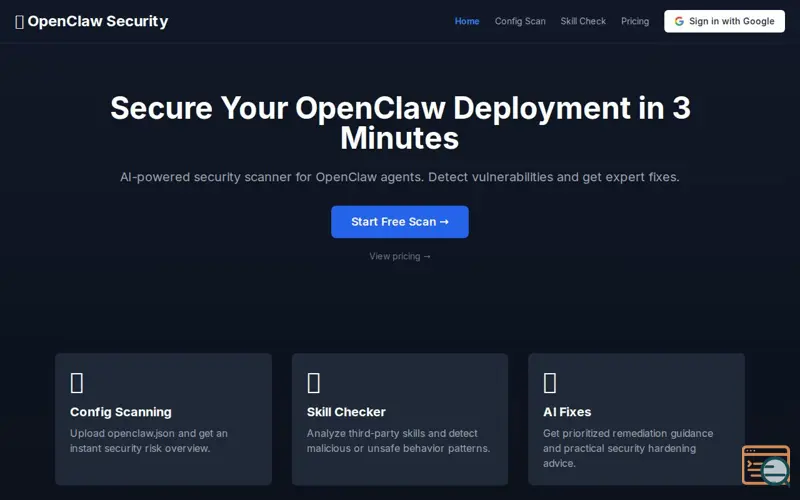 Screenshot of OpenClaw Security Scanner