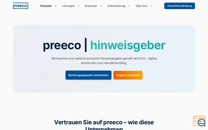 Screenshot of preeco | whistleblower