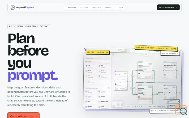 Screenshot of requestit.space