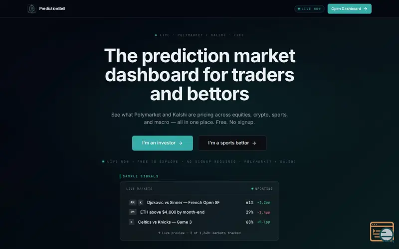 Screenshot of PredictionBell