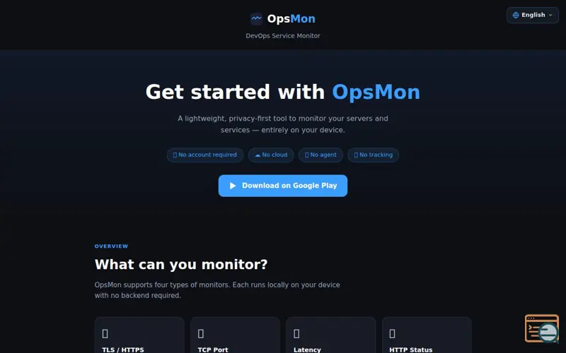Screenshot of OpsMon