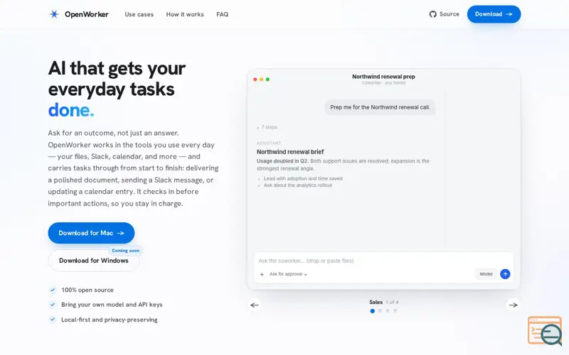 Screenshot of OpenWorker