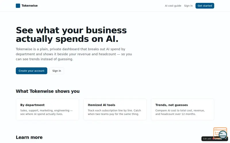 Screenshot of Tokenwise