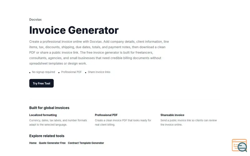 Screenshot of Docviax – Cashflow OS for Freelancers