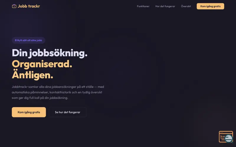 Screenshot of Jobbtrackr 
