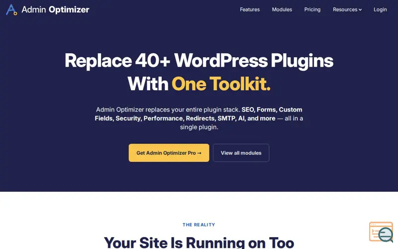Screenshot of Admin Optimizer