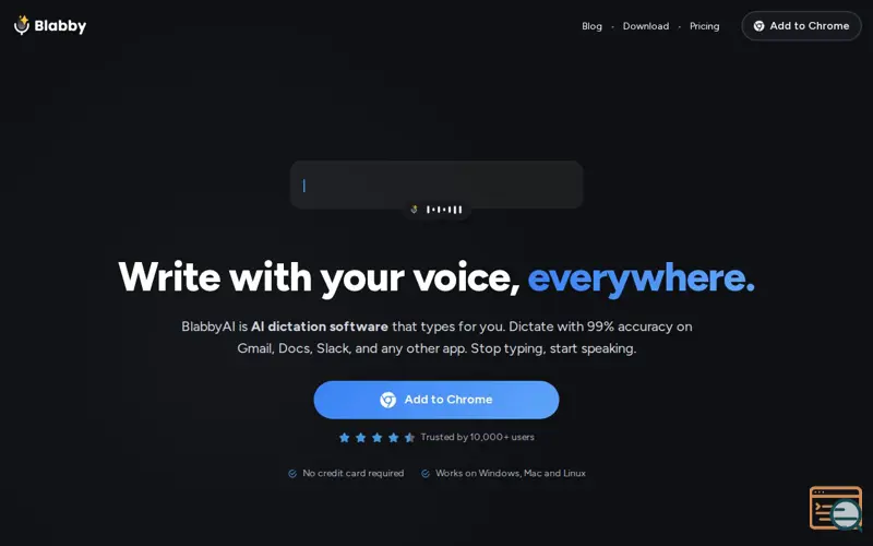 Screenshot of BlabbyAI
