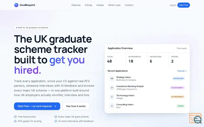 Screenshot of GradBlueprint