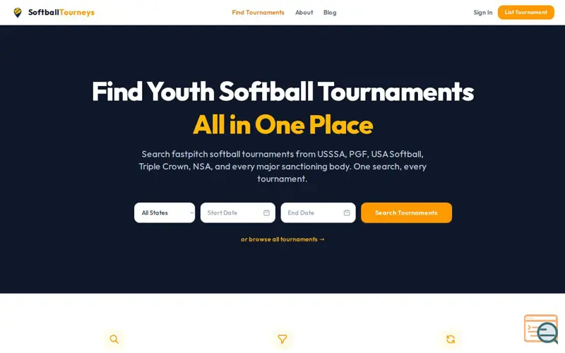 Screenshot of SoftballTourneys