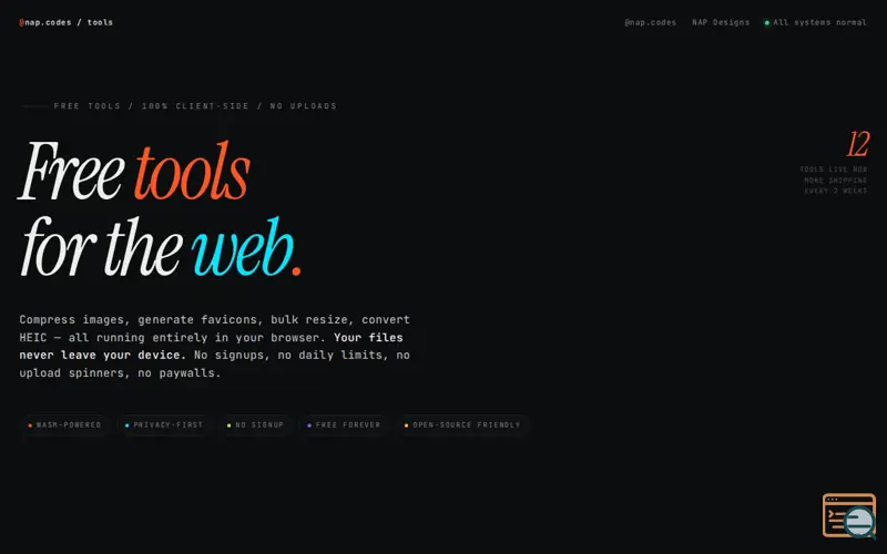 Screenshot of NAP Designs Tools