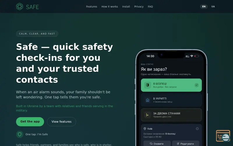 Screenshot of Safe