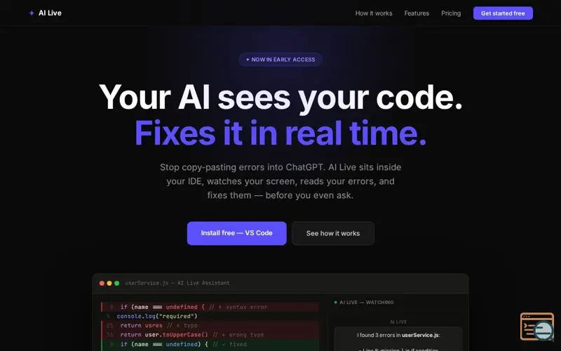 Screenshot of AI Live Assistant