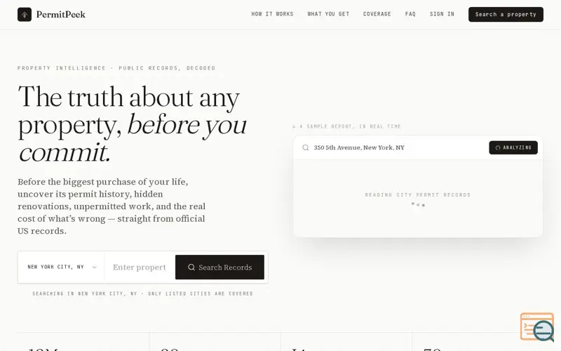 Screenshot of PermitPeek