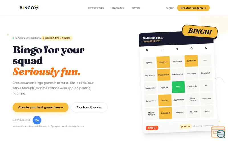 Screenshot of BingoGoat